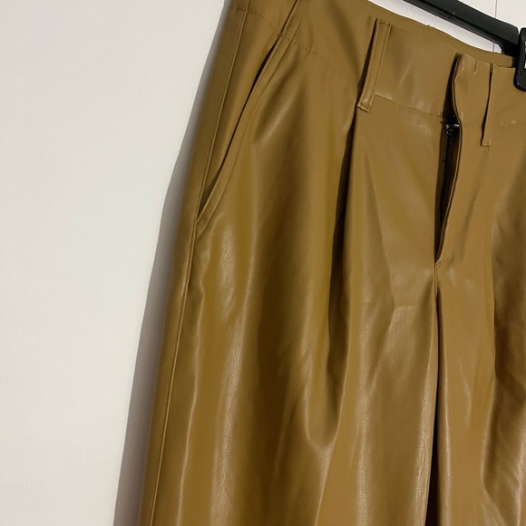 A New Day Brown Pleather Trousers Pants Faux Leather New Tags Size 6 - Picture 13 of 16